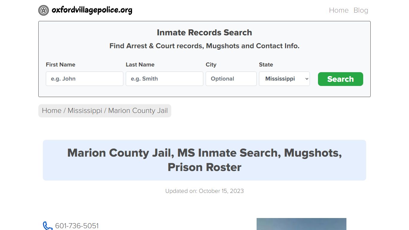 Marion County Jail, MS Inmate Search, Mugshots, Prison Roster